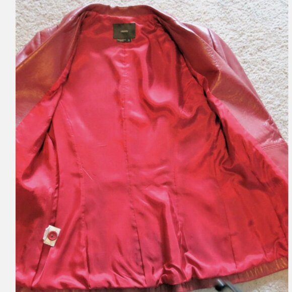 Identify Leather Jacket Red Size 6 - Picture 6 of 6